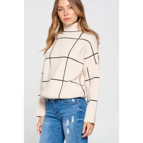 LAST ONE - GRIDLOCK TURTLENECK KNIT SWEATER - Picture 3 of 3